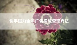 快手磁力金牛广告投放管理方法