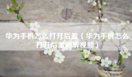华为手机怎么打开后盖（华为手机怎么打开后盖图解视频）