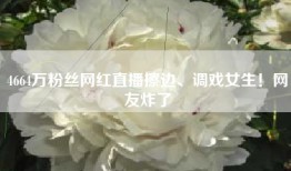 4664万粉丝网红直播擦边、调戏女生！网友炸了