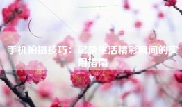 手机拍摄技巧：记录生活精彩瞬间的实用指南