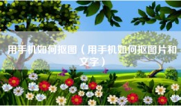 用手机如何抠图（用手机如何抠图片和文字）