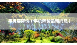 手机要降价（手机降价最新消息）