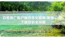 百度推广账户操作优化指南(黑帽seo)版，下载安装全攻略