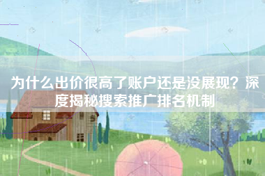 为什么出价很高了账户还是没展现？深度揭秘搜索推广排名机制
