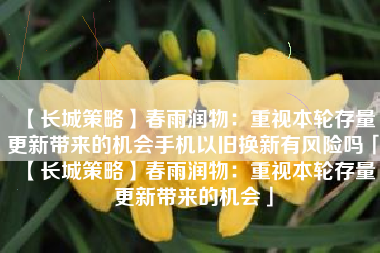 【长城策略】春雨润物：重视本轮存量更新带来的机会手机以旧换新有风险吗「【长城策略】春雨润物：重视本轮存量更新带来的机会」