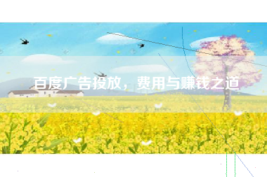 百度广告投放，费用与赚钱之道